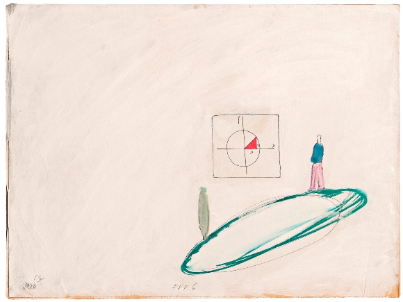 Figure, Form, Formula, 1976, ink, pencil and acrylic on paper, collection of Tel Aviv Museum of Art